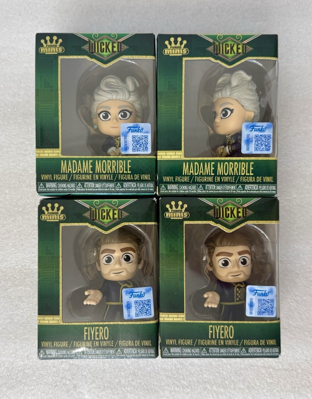 Funko Minis Wicked Set 4pcs Madame Morrible & Fiyero Vinyl Figures NEW